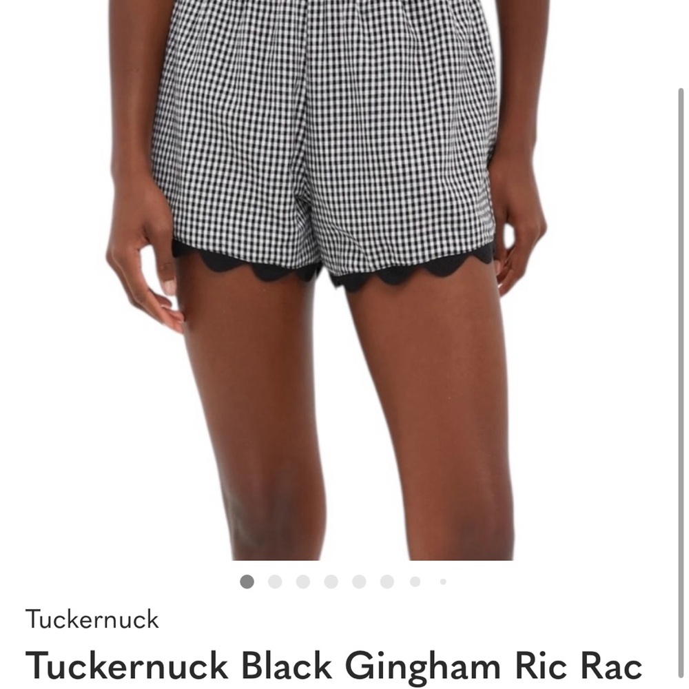 Tuckernuck Black and White Gingham Scallop-Hem Shorts - Picture 4 of 8